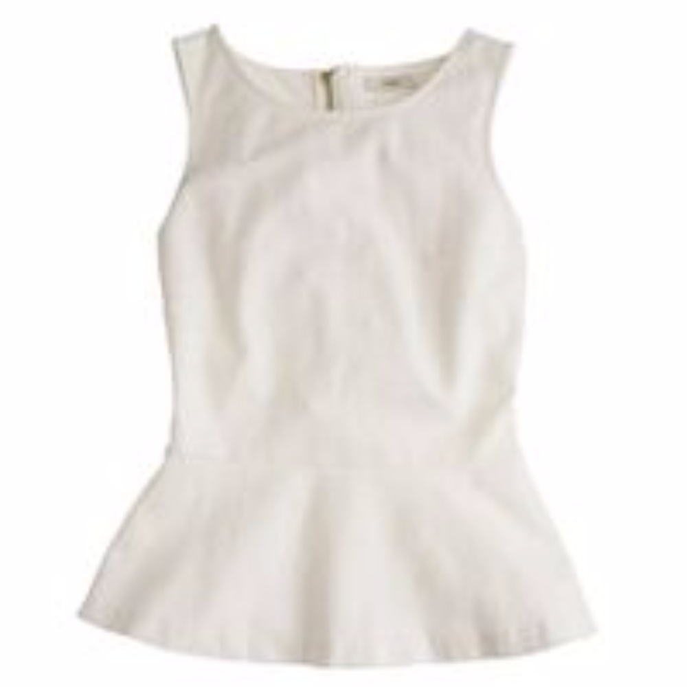J-crew peplum top in white sz M