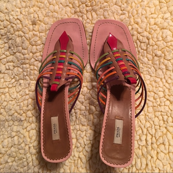 Prada Shoes - Prada multi color strappy heeled sandals