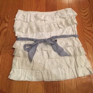 Ruffle front abercrombie strapless shirt
