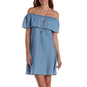 Charlotte Russe off shoulder chambray dress