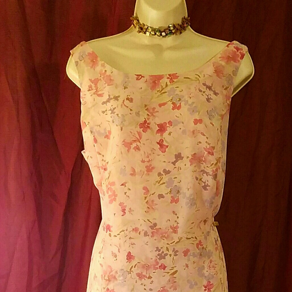 Julian Taylor New York Pink Floral Dress Sz 14