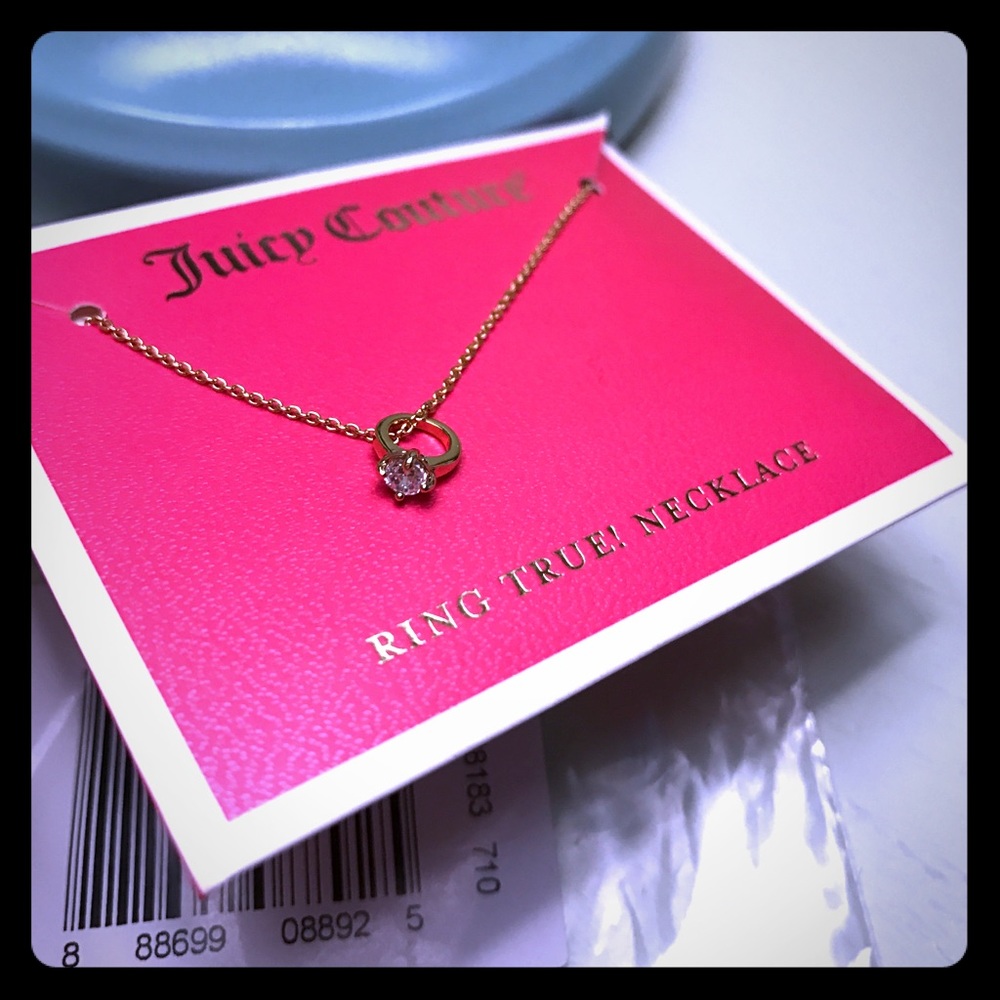 New juicy couture small ring adjustable necklace