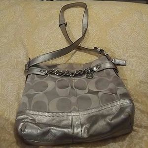 Silver coach crossbody purse