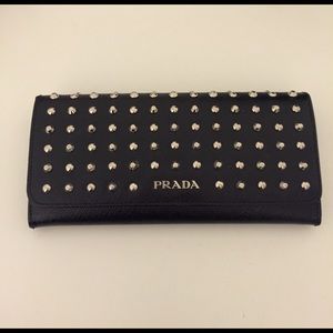 Prada Studded Continental Wallet