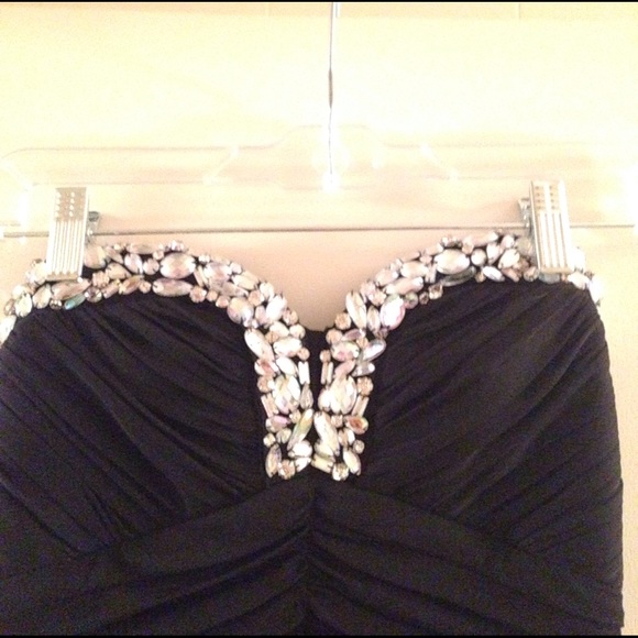 CityStudio Black chiffon full length dress - Picture 2 of 5