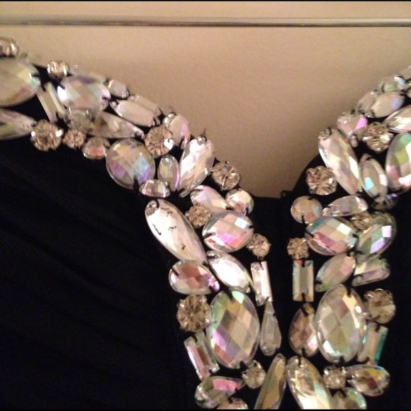 CityStudio Black chiffon full length dress - Picture 3 of 5