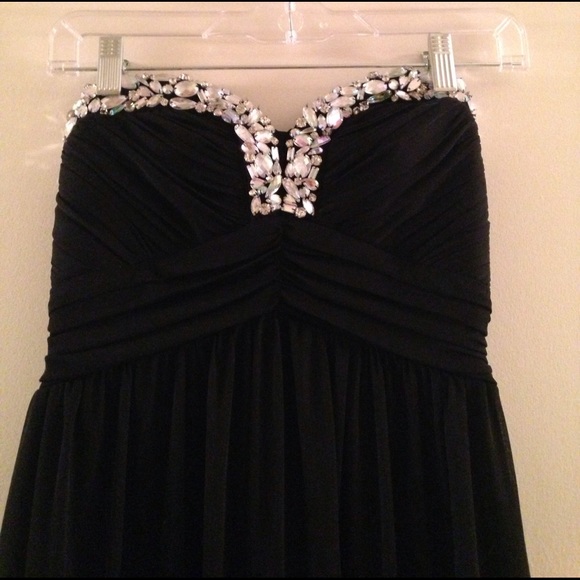 CityStudio Black chiffon full length dress - Picture 4 of 5