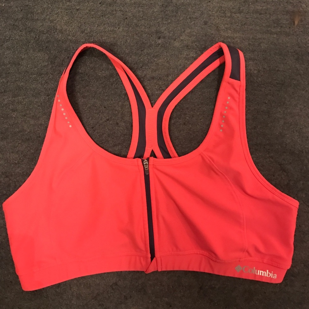 MOVING SALE ::?Columbia XL coral zip up sports bra