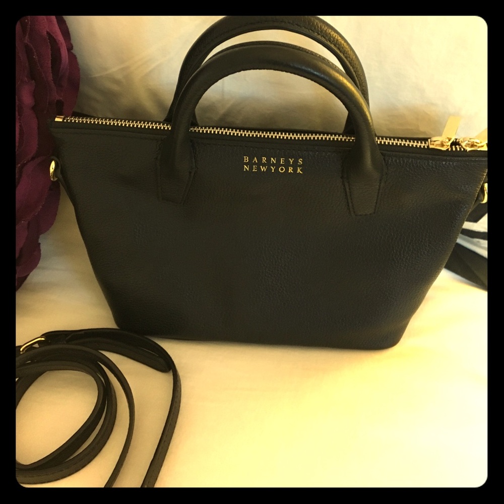 Barneys New York Crossbody Black Leather Handbag