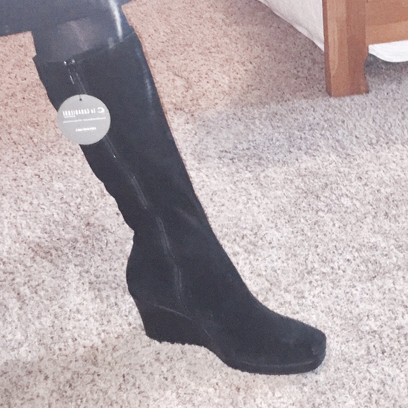 SOLD 💝NWT WATERPROOF Suede Rain Snow Dress Wedge - Picture 3 of 8