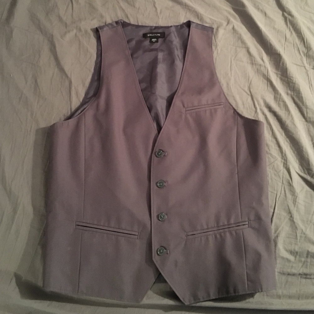 Mens Gray suit vest.