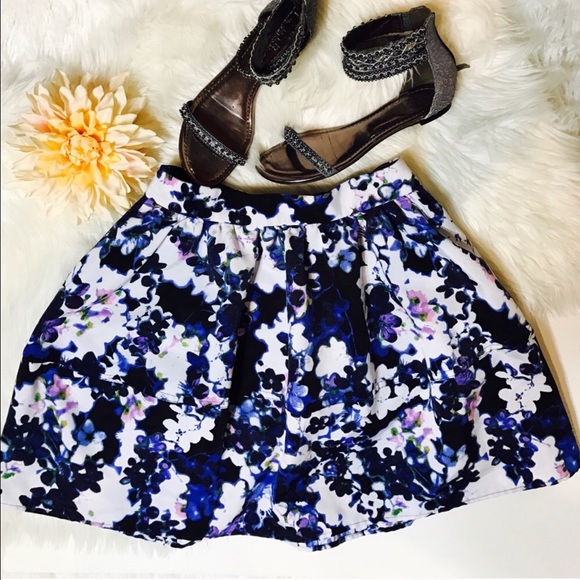 Express Skirts - Express Blue/White Floral Skirt Express Skirts - Express Blue/White Floral Skirt