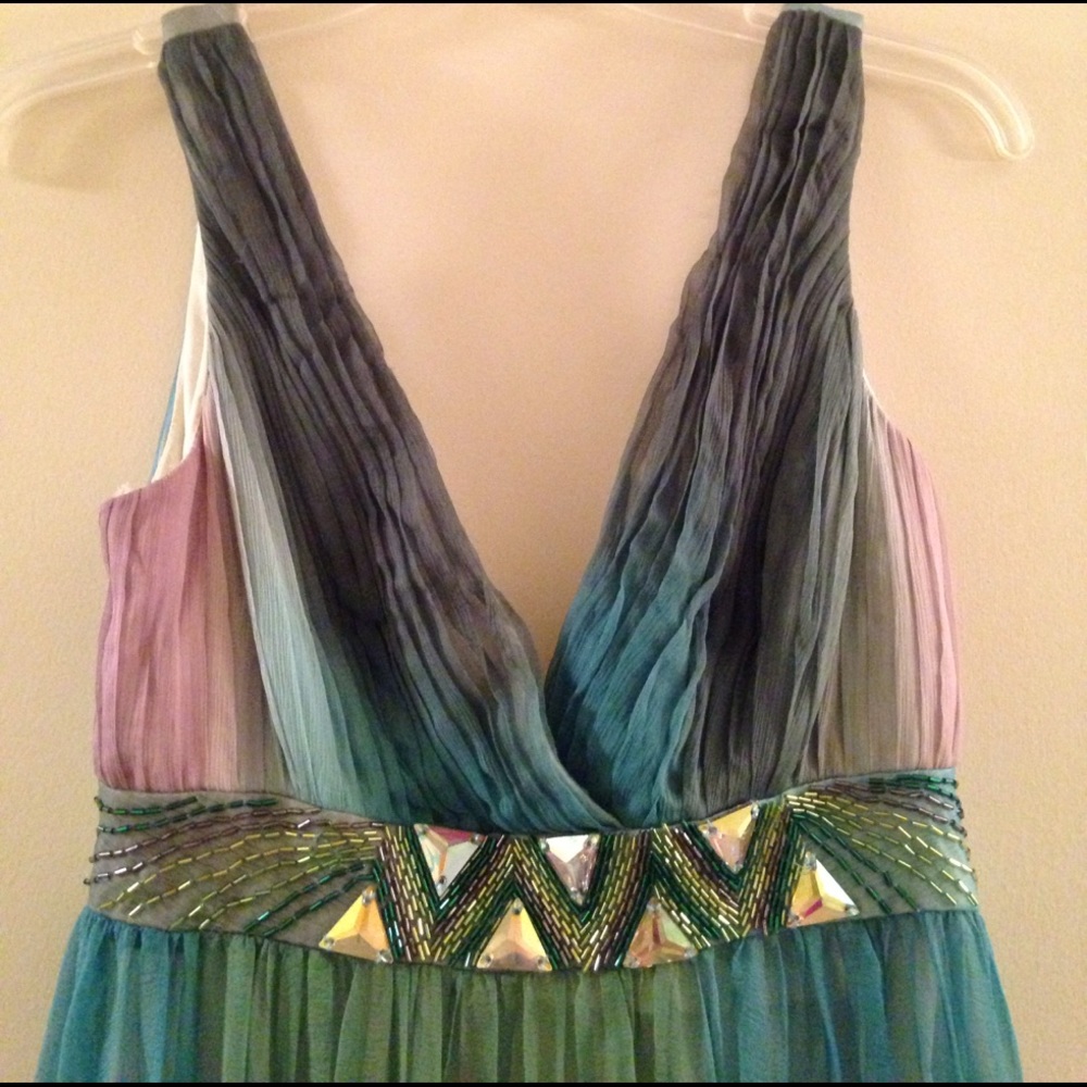 100% silk rainbow ombré gown!