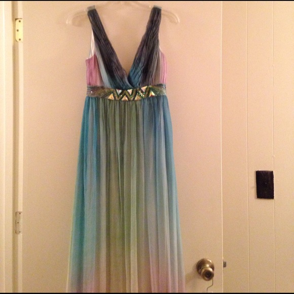 100% silk rainbow ombré gown! - Picture 2 of 8