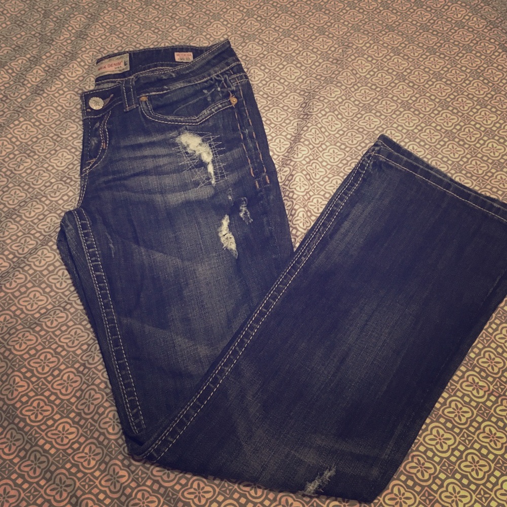 Dark wash denim jeans
