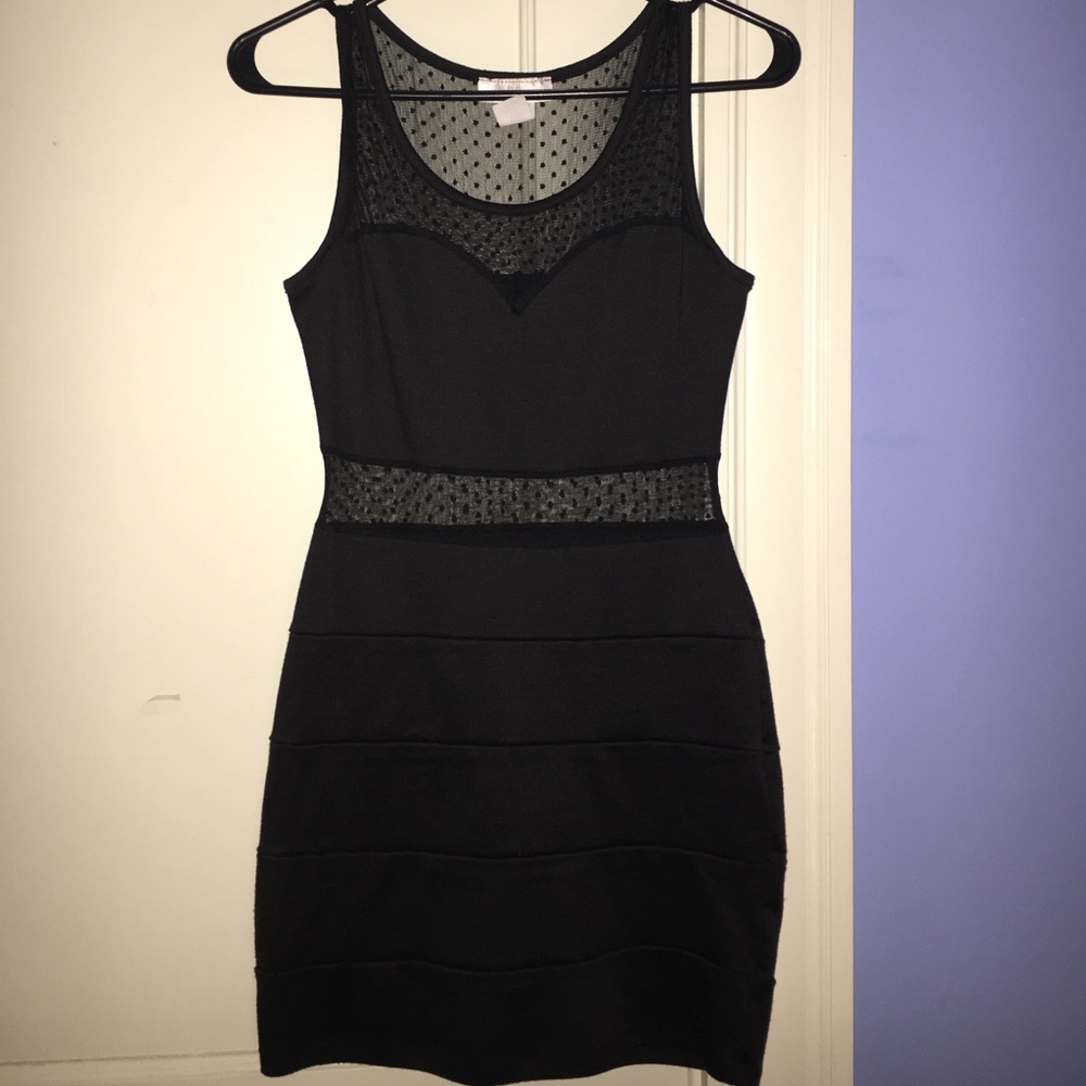 Black Polka Dot Lace Tight Dress