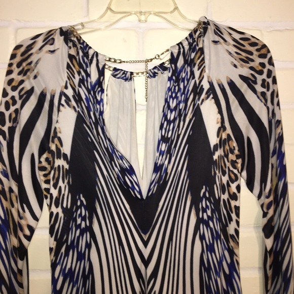 Bebe Long Sleeve Print Dress - Picture 6 of 6