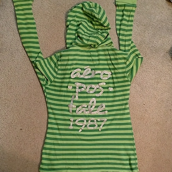 Green striped hoodie - Picture 2 of 3