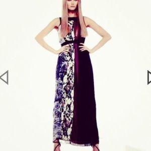 BCBG MAXAZRIA PURPLE CERISE PLEATED COLOR BLOCK