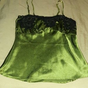 Irish Green satin cami