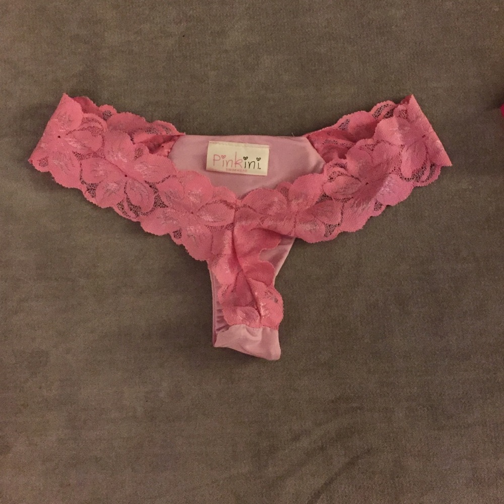 Pinkini bikini bottom only with lace sides