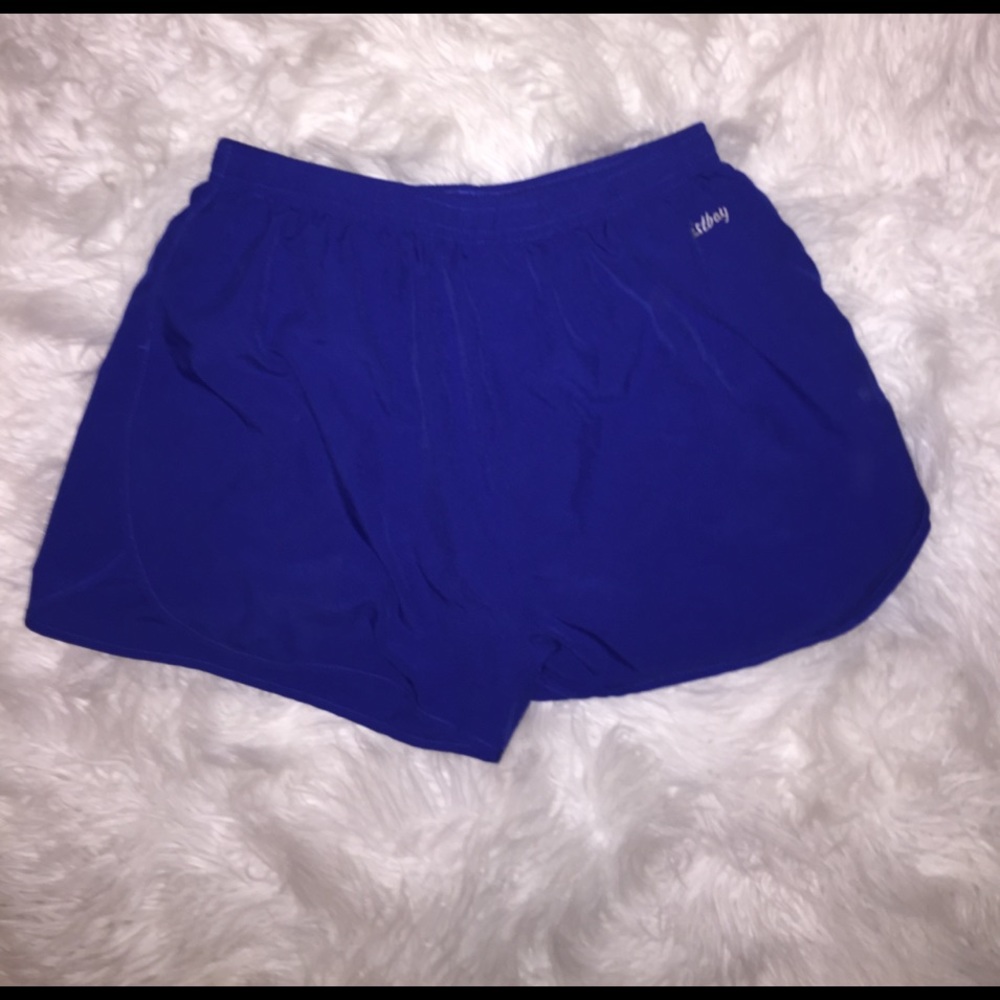 Blue running shorts