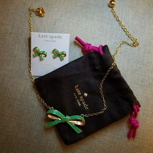 Kate Spade Bow Necklace and Matching Earrings