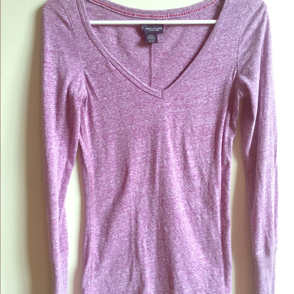 American Eagle long sleeve purple shirt