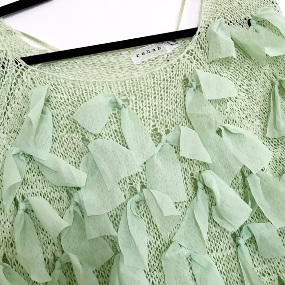 Rehab Green Fringe Sweater - Brand new with tags! - Picture 2 of 4