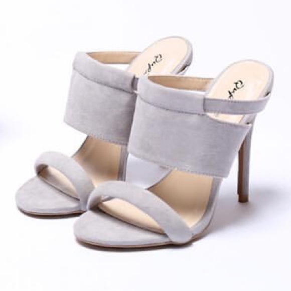 Mauve Suede Slide in Sandal Mule - Picture 2 of 3