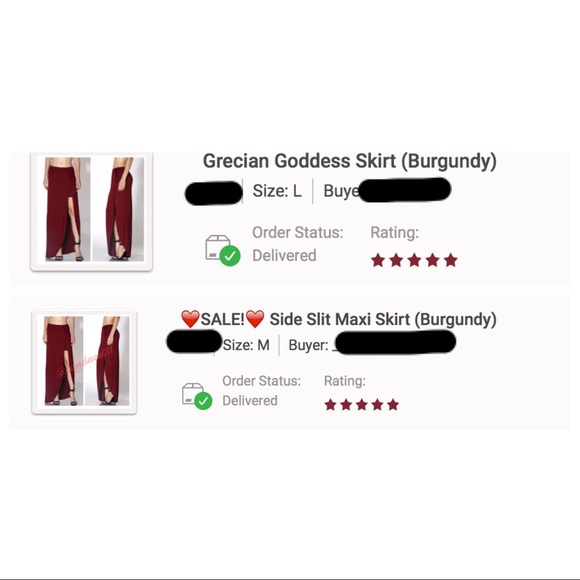 BurgundySide Slit Maxi Skirt - Picture 7 of 7