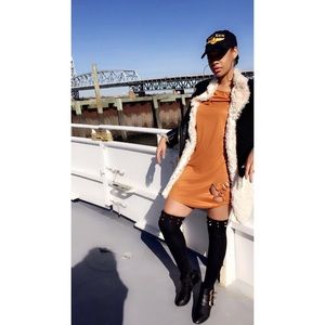 Orange distressed dress