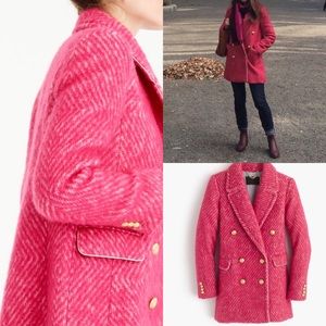 J Crew Pink Diamond Tweed Coat | Poshmark