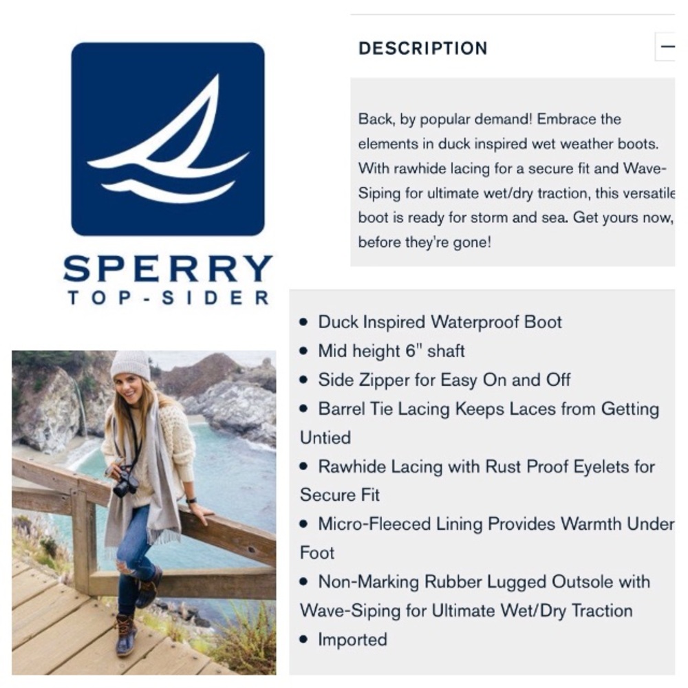 SOLD GREAT SHAPE Sperry TopSider leather duck boot - Picture 2 of 4