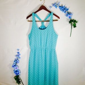Turquoise Slitted Maxi Dress