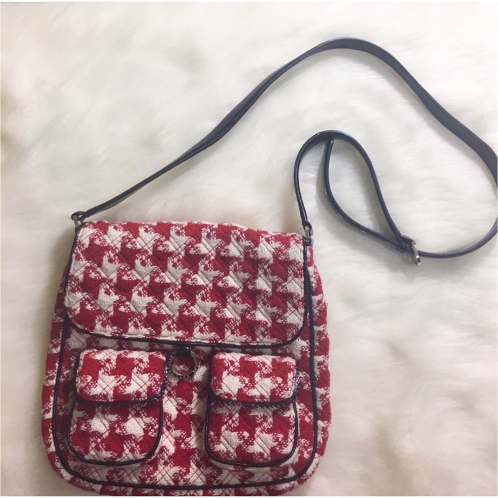 🌿Vera Bradley Houndstooth saddle bag