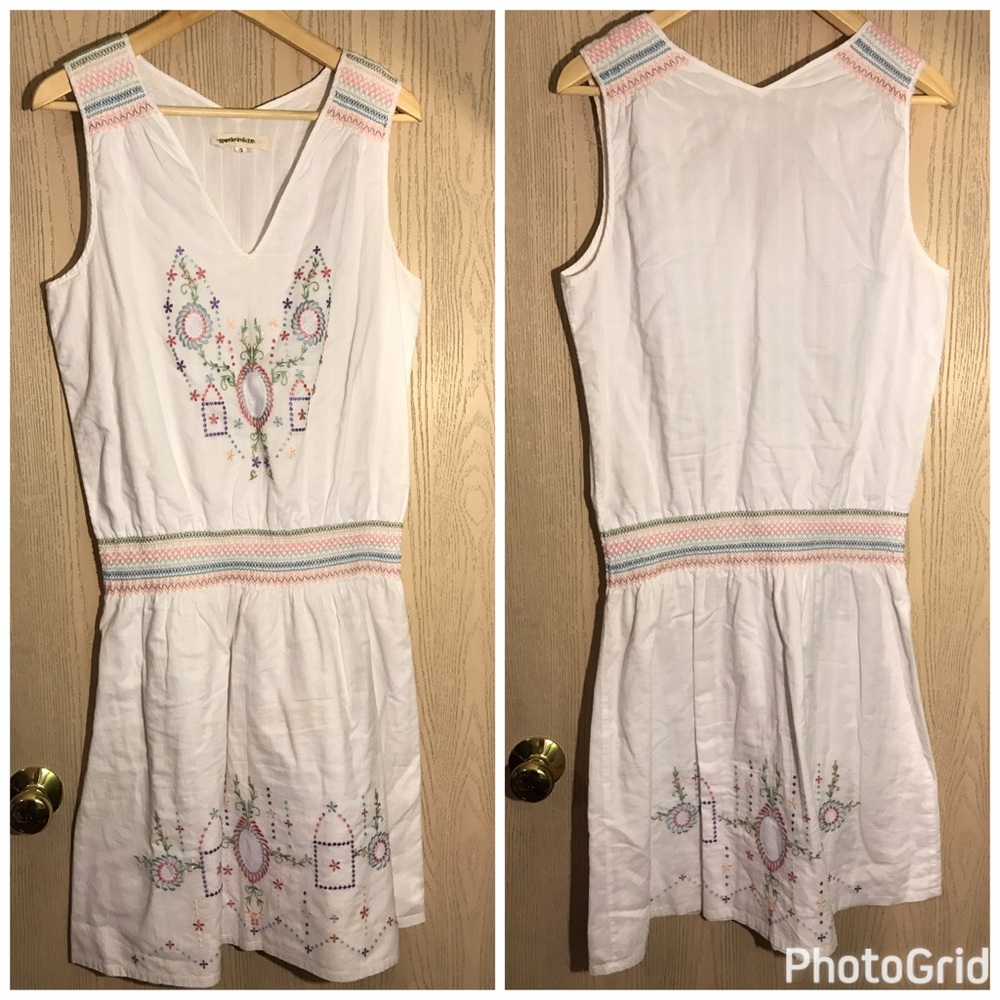 PaperDenim&Cloth White Embroidered Dress SZ 3