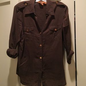 Tory Burch cotton lawn shirt with gold buttons