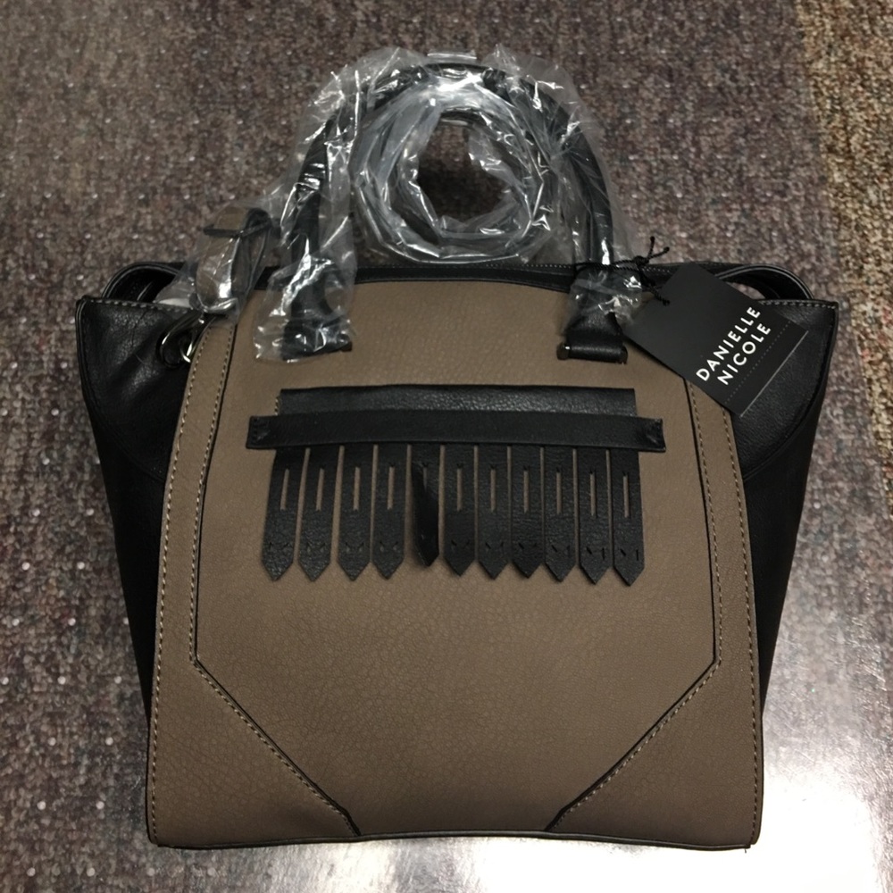 Black and Tan leather satchel Danielle Nicole