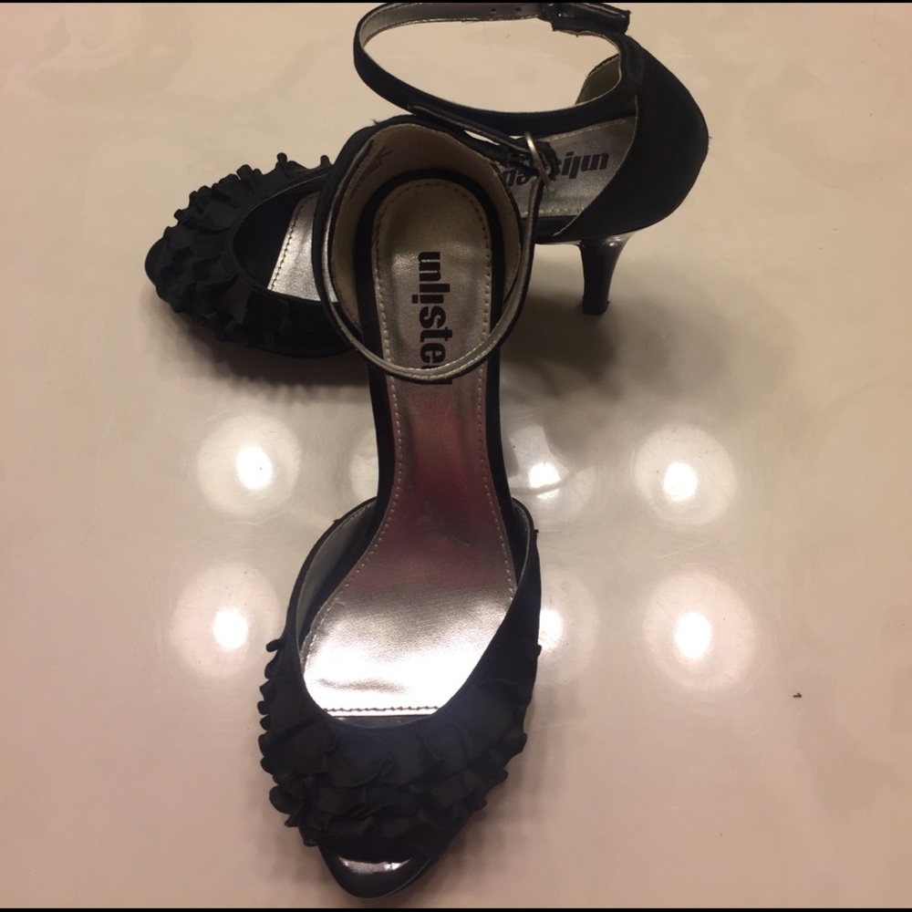 Strappy black heels