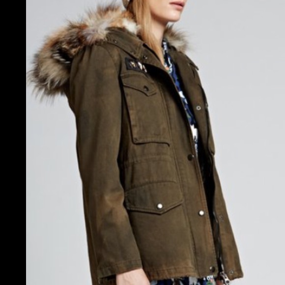 Jocelyn Top Gun In Natural - Size m. Removable fur lining- can wear separately - Picture 3 of 9