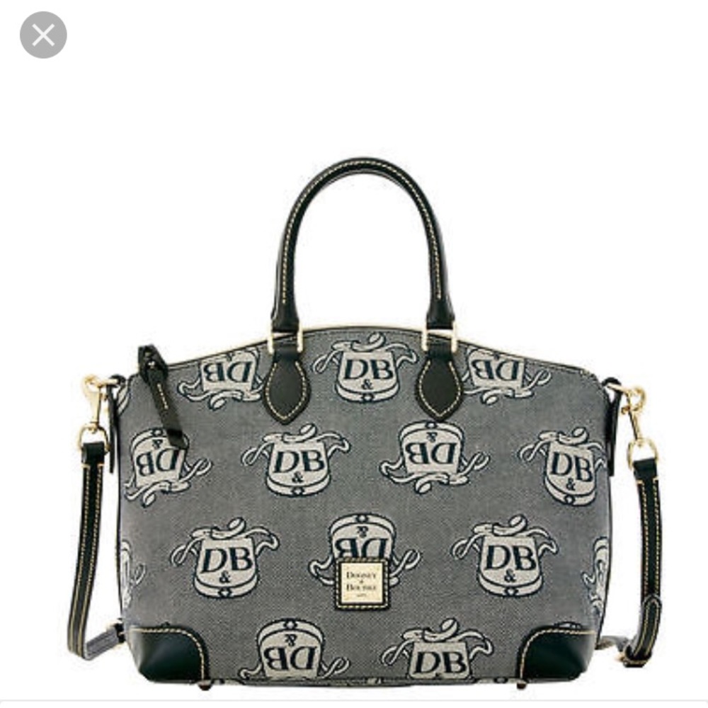 Dooney and Bourke black crest print satchel
