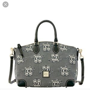 Dooney and Bourke black crest print satchel