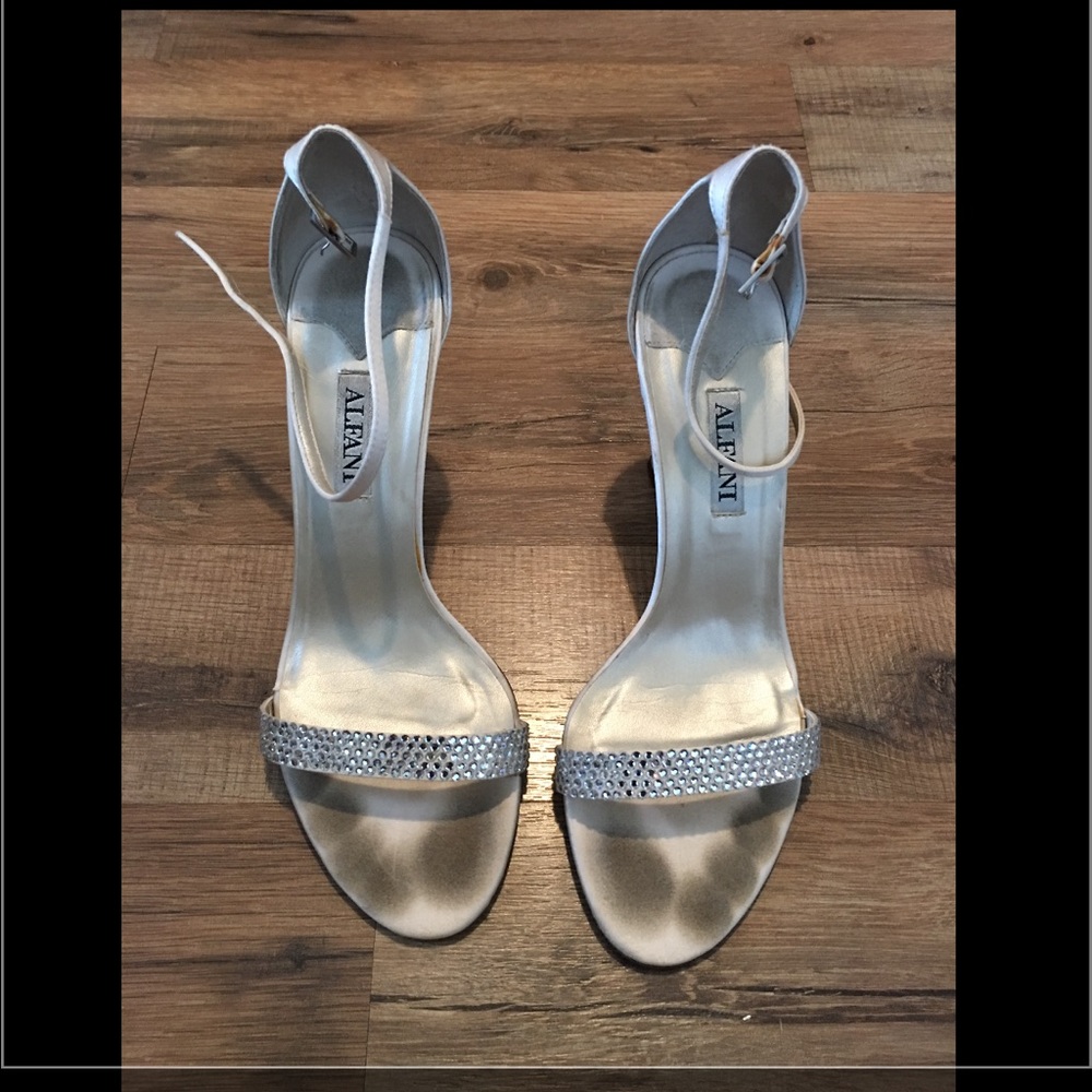 Alfani Jeweled Satin Ivory Heels