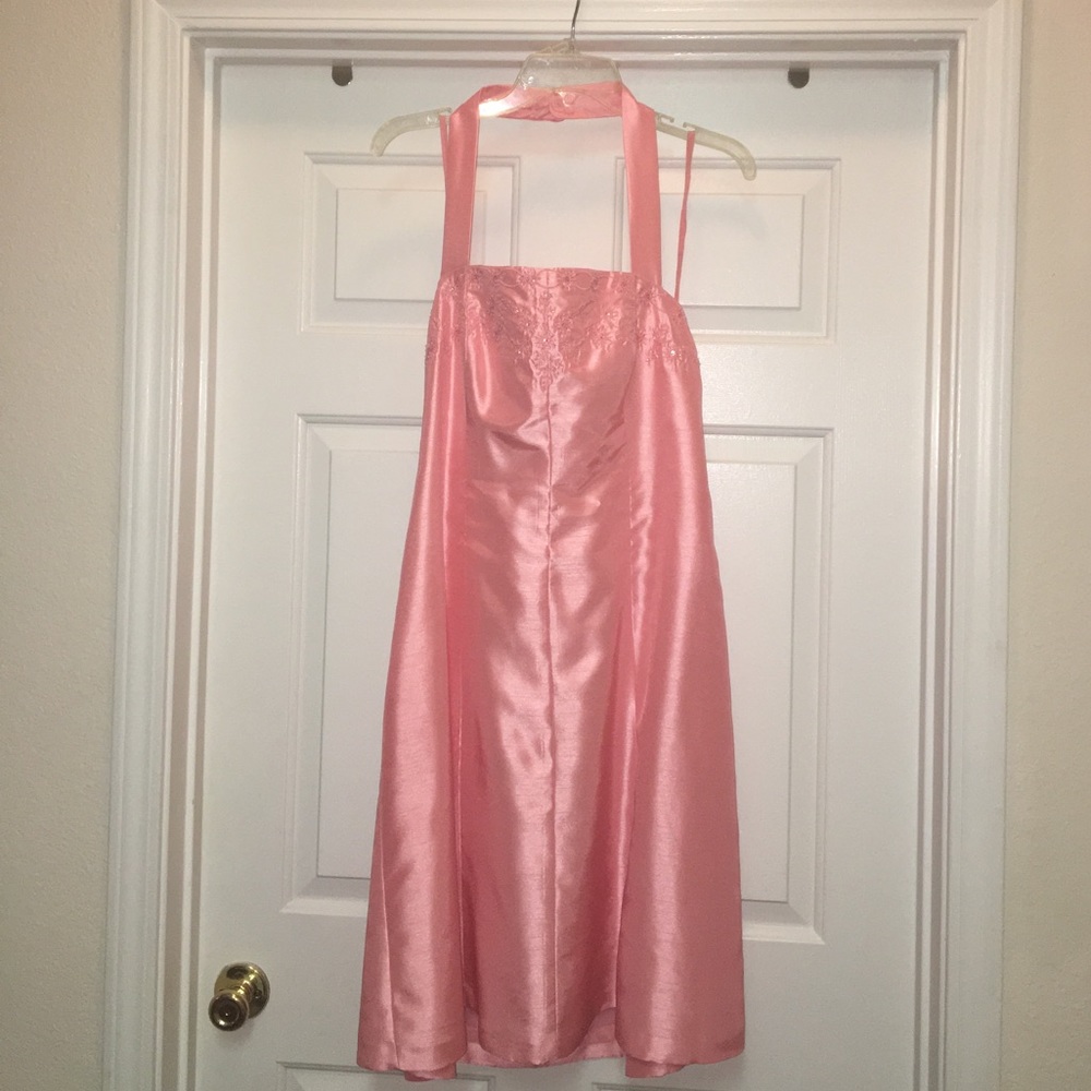 Coral semi-formal knee length dress sz 16