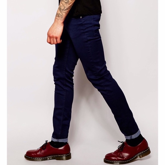 UNISEX Cheap Monday Original Tight Blue Jeans - Picture 2 of 6