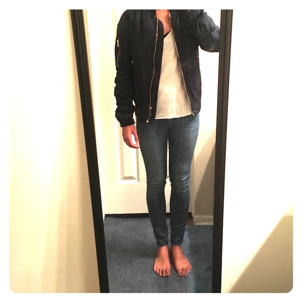 Topshop blue bomber jacket