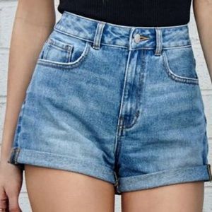 Bullhead Denim Co. High Waist Cuffed Mom Shorts