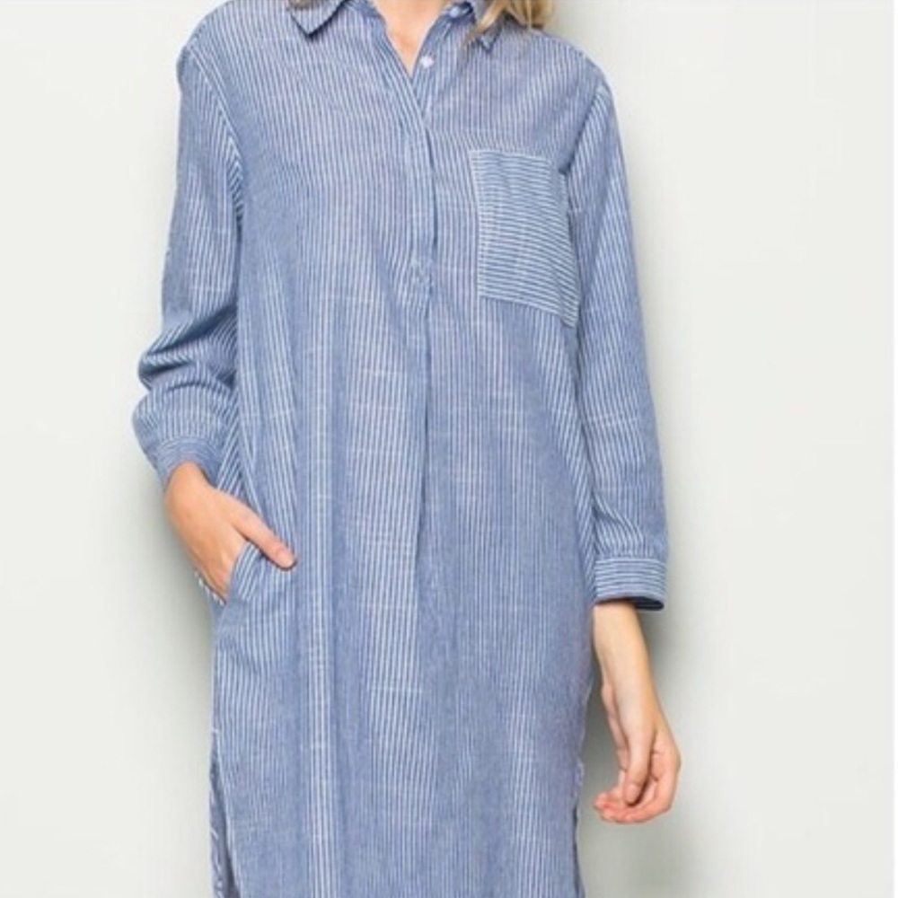 Price drop Denim Chambray Shirt Dress - Picture 2 of 3