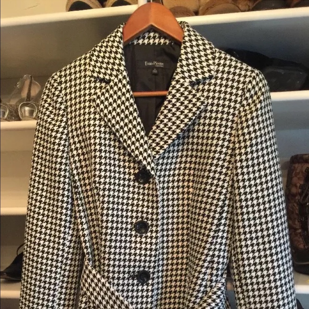 NWT Evan Picone houndstooth blazer jacket size 6